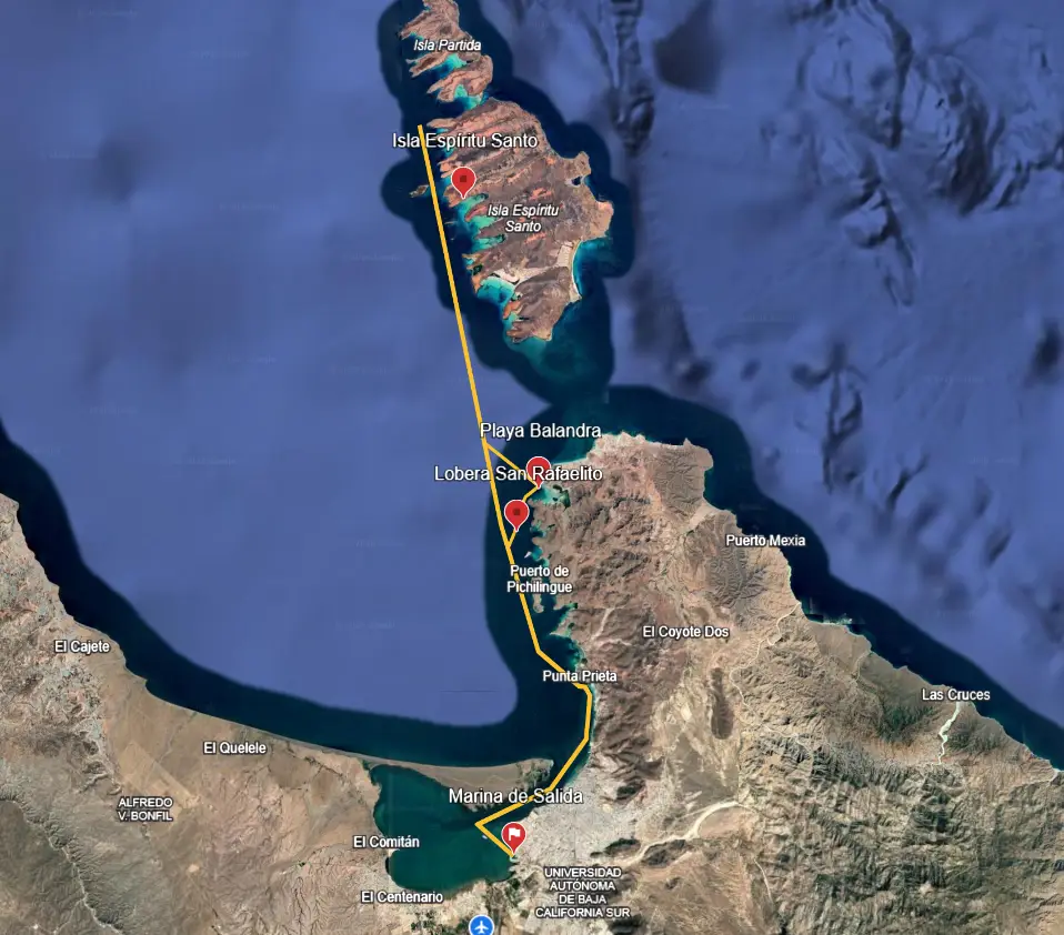 Ruta Isla Espíritu Santo Balandra, XBaja